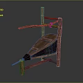 Traditional Wooden Equipment With Inclined Board Lever Handle And Support Frame