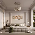 Elegant Classic Bedroom Interior With White Wardrobes Decorative Paintings Chandelier And Rug