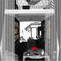 Modern Public Office Space Interior With Open Layout Bookshelves Chandelier And Sofa