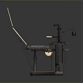 Antique Wooden Mechanical Device Featuring Metal Parts And Hand Operated Mechanism