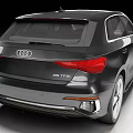 Black Audi Sedan with Sleek Front Design Modern Headlights and Alloy Wheels