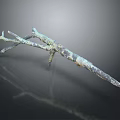 Handcrafted Wood And Stone Decorative Piece With Natural Branch Shape And Rustic Texture