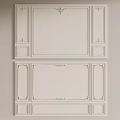 Elegant Modern Background Wall With White Decorative Panels And Ornate Frames Design 3d model