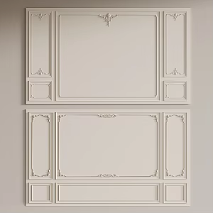 French cream background wall 3d model
