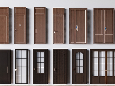 Middle Ancient Double Door Swing Door Glass Balcony Door Bathroom Door Solid Wood Single Door Swing Door Mother Door Smart Door Lock model