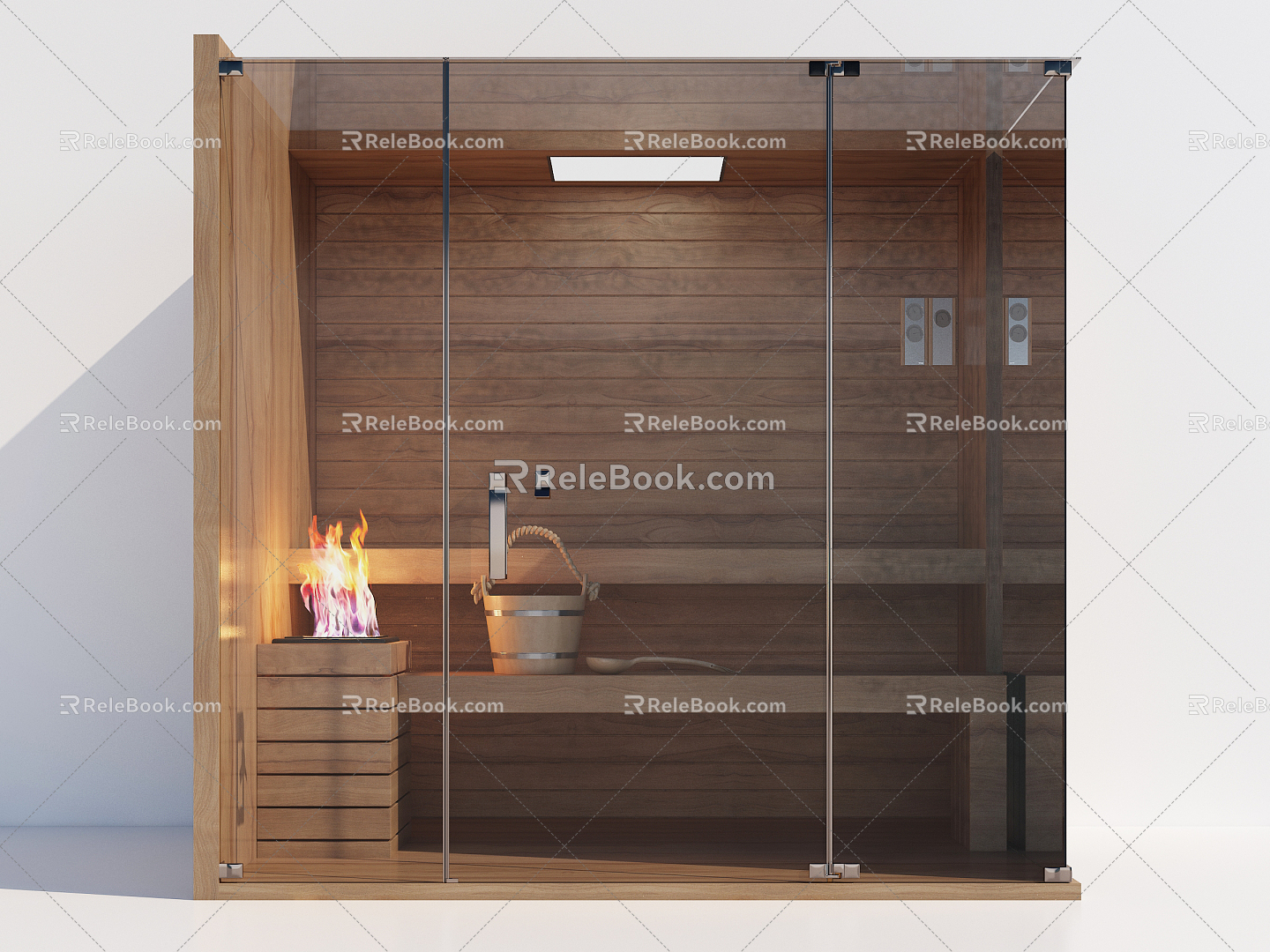 Modern sauna room khan steam room 3d model