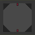Gray Cube With Intricate Geometric Patterns And Red Corner Accents Design