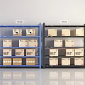Modern shelf carton display rack storage box 3d model