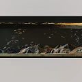 Aquarium Fish Tank with Mountain Landscape and Moving Sand Art Design