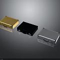 Modern Furniture With Gold Black Silver Metal Storage Boxes And Sleek Design