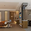 Elegant Modern Hotel Room Interior With Comfortable Bed Wall Mounted TV And Wooden Furniture