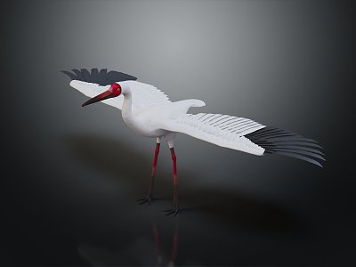 Modern Egret Crane 3d model