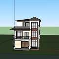 Modern Detached Villa Exterior Design With Large Glass Windows White Facade And Green Trees