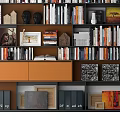 Modern bookcase bookshelf background wall 3d model