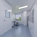 Modern Laboratory Interior Equipped With Work Benches Chairs Shelves Containers Windows And Wall Chart