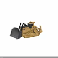 Yellow Construction Bulldozer With Large Blade And Heavy Duty Track System