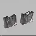 Gray Leather Tote Bags With Minimalist Design And Sturdy Handles
