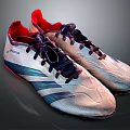 Stylish White Sports Shoes With Blue Stripes Purple Laces And Red Lining For Daily Wear