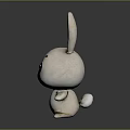 Cute White Rabbit Plush Toy With Big Pink Ears And Black Eyes
