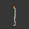 Anthropomorphic Deer Character With Green Blazer Blue Vest Striped Pants And Shoes