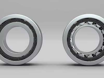 Double Bearing Component With Internal Balls Inner Outer Rings And Metallic Structure Design 3d model