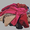 Pile Of Various Colored Clothes And Textiles 3d model