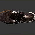 Adidas Samba Classic Casual Footwear Brown With White Stripes And Orange Sole