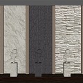 Modern background wall Stone background wall 3d model