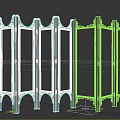 Traditional Wooden Folding Screen With Intricate Carved Patterns And Multi Panels