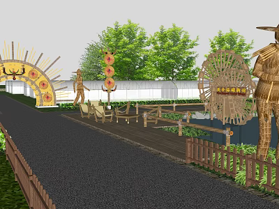 Modern vegetable garden hometown vegetable garden beautiful rural agricultural landscape 3d model