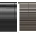 Black and Brown Window Blinds with Adjustable Light Control for Home Interior 3d model