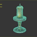 Elegant Decorative Lamp With Lit Candle On Ornate Metallic Carved Holder Dark Background