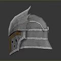 Cartoon Style Spiked Silver Armor Helmet With Orange Decorative Lines And Diamond Holes