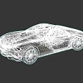 White Sleek Sports Car With Aerodynamic Body And Transparent Roof Design