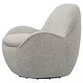Cozy Light Gray Single Sofa With Rounded Design And Soft Fuzzy Texture 3d model
