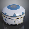 Cartoon Scene Dome Structure With White Blue Yellow Accents Round Top And Windows Design