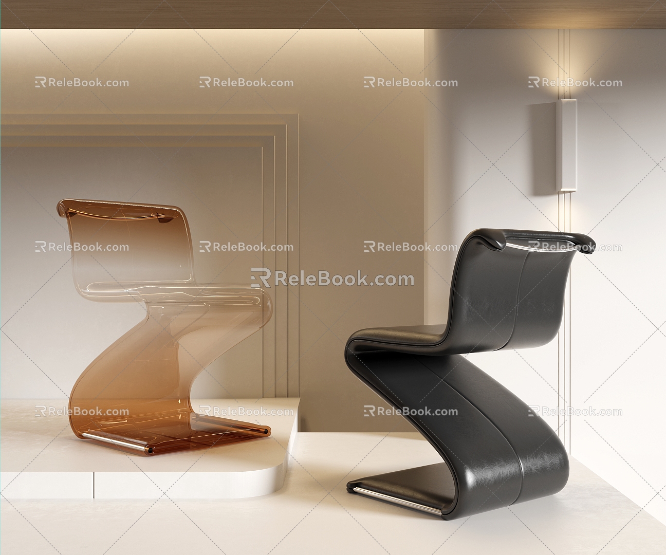 Single Chair Dining Chair acrylic Chair Chair Desk Chair Dressing Chair 3d model