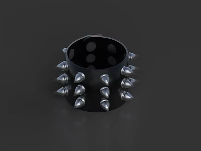 Black Metal Spiked Ring Weapon With Sharp Points And Hand Worn Design 3d model