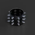 Black Metal Spiked Ring Weapon With Sharp Points And Hand Worn Design