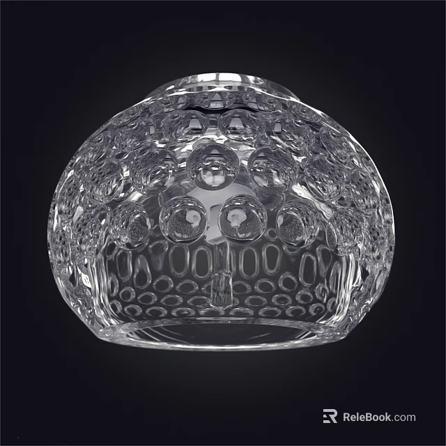 Crystal Ceiling Light with Spherical Textured Design Elegant Decorative Transparent Fixture 3d model 
