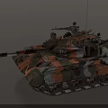 Military Tank With Camouflage Paint Number 215 Gun Barrel And Tracks