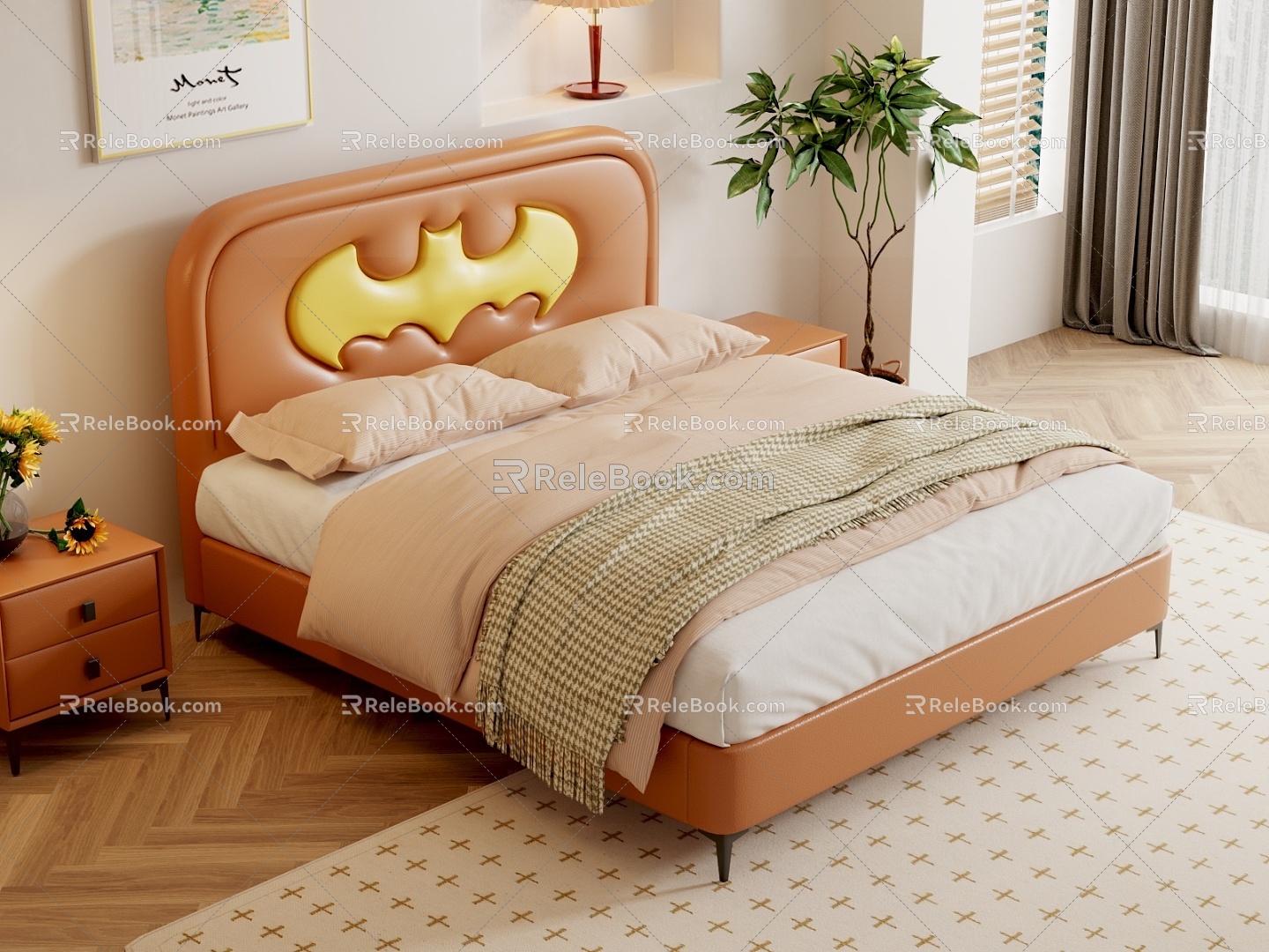 Cream Wind Children's Bed Batman 3d model