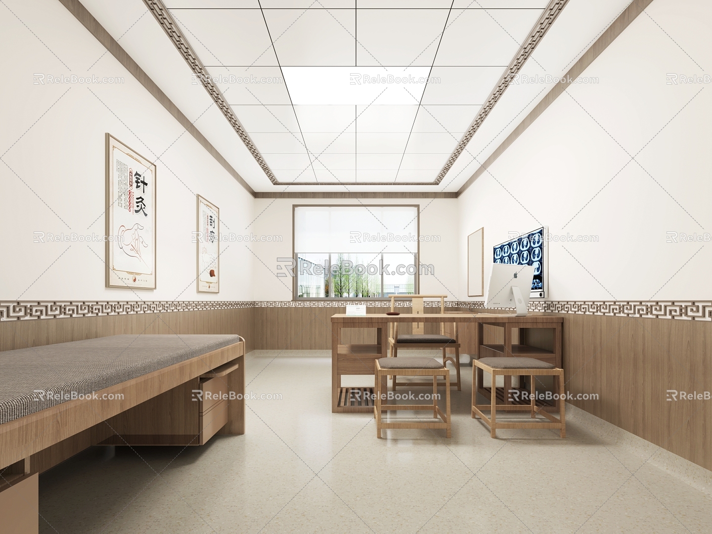 New Chinese Clinic Hospital Clinic 3d model