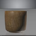 Natural Rustic Wooden Container With Visible Wood Grain Texture And Smooth Surface