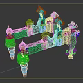 Colorful Fantasy Bridge Featuring Mushroom Shaped Pillars And Vibrant Decorative Elements