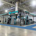 Exhibition Booth Setup Featuring CRYPTTO Sign More To Explore And Motorcycles