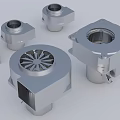 Mechanical Industrial Equipment Components Featuring Metal Grilles And Various Shapes