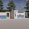 Sanitation Facility Station With Cleaning Disinfection Center And Outdoor Trees Around Modern Building