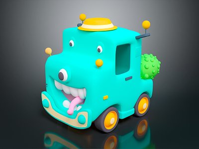 Modern toy cartoon cartoon station wagon 3d model