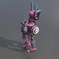 Robot AI Intelligent Purple Intelligent Robot Artificial Intelligent Robot Future Low Face Number Low Model Simple Model Game Sub-era Film and Television Realism 3d model